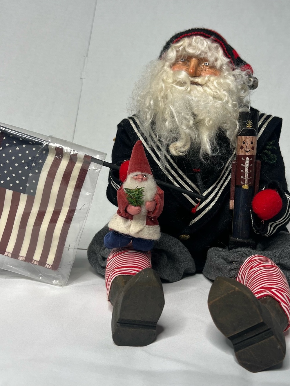 House of Hatten Vintage sitting Sailor Santa -signed- NWT
